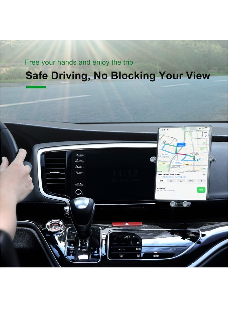 Car Phone Holder, Aluminum Z Fold 3 Car Mount Vent Holder, Universal Gravity Cell Phone Holder for Samsung Galaxy Z Fold 3 / Z Fold 2 / S21 / S20 Mobile Devices Under 8 inch (Silver) - Image 4